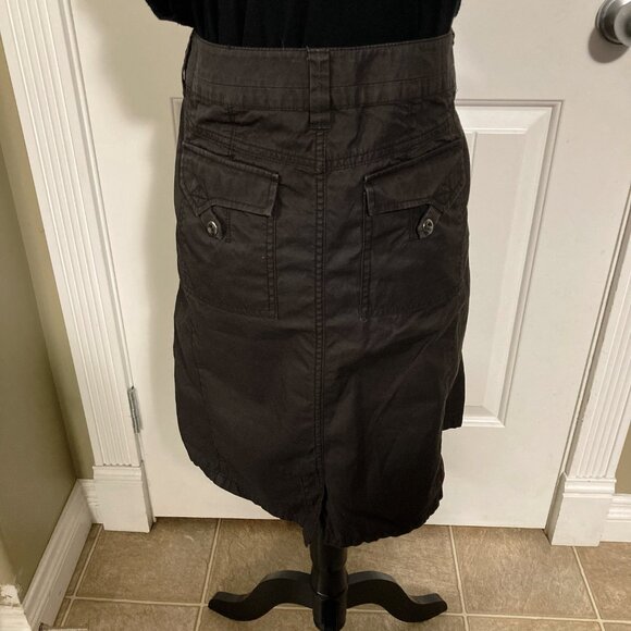 DE.CORP Dark cocoa brown 100% cotton a-line skirt Y2K utilitarian SMALL MEDIUM - Picture 15 of 15
